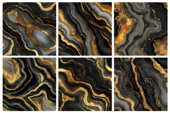 Black and Gold Agate Seamless Pattern and Digital paper Product Image 3