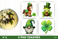 St Patrick’s Day Coaster PNG, Patrick Green Coaster Design Product Image 1