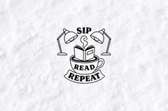 Sip Read Repeat Book Lover SVG PNG Coffee Mug Design Product Image 3
