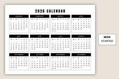 2026 Yearly landscape Calendar Canva Templates Product Image 4