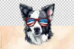 Border Collie Dog | Patriotic Clipart | 4th of July Product Image 3