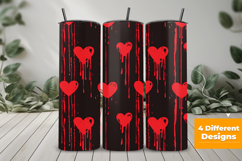 Red Dripping Hearts Seamless Pattern and Digital Paper Product Image 3