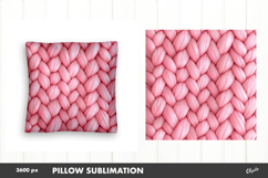 Pillow Faux Yarn Style Sublimation PNG, Crochet Pillow PNG Product Image 1