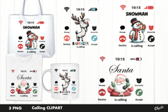 Santa Calling, Christmas Clipart PNG Product Image 1