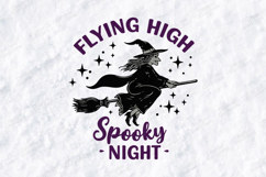 Flying High SVG - Spooky Night Witch Broomstick Cut File Product Image 1