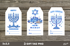 Hanukkah Gift Tag PNG. Happy Hanukkah PNG Product Image 1