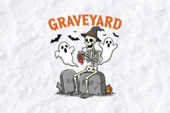 Graveyard SVG - Halloween Skeleton Ghost Tombstone Cut File Product Image 3