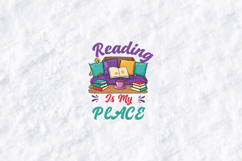 Reading Is My Place Cozy Book Lover Reading Shirt Design Product Image 3