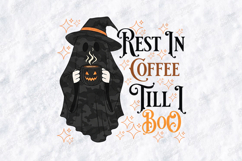 Witch Ghost Coffee SVG - Rest In Coffee Halloween PNG Cut Product Image 1
