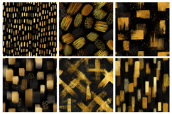 Black and Gold Brush Strokes Seamless Pattern Product Image 3