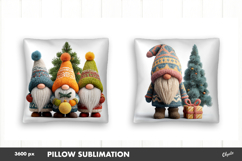 Christmas Crochet Gnome PNG. Pillow Christmas Design Product Image 1