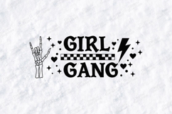 Girl Gang SVG - Edgy Rock Style Skeleton Hand Shirt Design Product Image 3