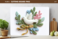 Easter Kitchen Cutting Board PNG, Easter Flower Bouquet Product Image 1
