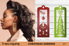 Christmas Earring Laser Cut Files SVG, PNG, EPS Product Image 1