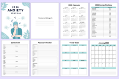 2026 Anxiety Journal Bundle Canva Template Product Image 3