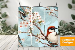 Floral Sparrow Seamless Pattern Digital Paper Background Product Image 3