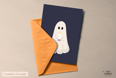 Cute Ghosts Clipart. Spooky Halloween PNG Product Image 3