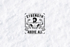 Strength Above All Bodybuilder Gym SVG Design Product Image 1