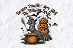 Witch Raccoon SVG - Haunted Pumpkins Midnight Spells File Product Image 1