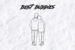 Best Friends &amp; Brotherhood SVG | Minimalist Line Art Product Image 1