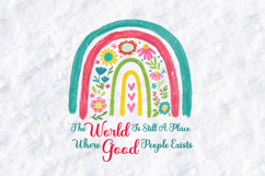 The World Is A Good Place Boho Rainbow JPG Digital Design Product Image 1