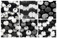 Black and White Pumpkin Seamless Pattern and Digital paper Product Image 3