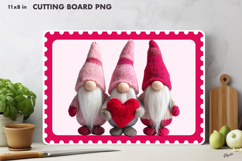 Pink Valentine Gnomes Cutting Board Sublimation Product Image 1