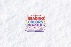 Reading Colors My World Cute Book Lover SVG Design Product Image 3