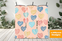 Line Art Hearts Seamless Pattern and Digital Paper Design Product Image 3
