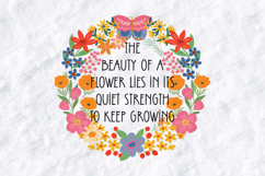 Quiet Strength SVG - Floral Wreath Inspirational Quote File Product Image 3