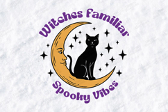 Witches Familiar SVG - Spooky Vibes Black Cat Moon Cut File Product Image 3