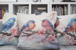 Watercolor Birds With Floral Digital Paper Product Image 3