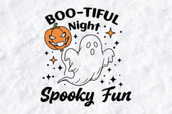 Boo-tiful Night SVG - Ghost Pumpkin Balloon Halloween File Product Image 1