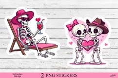 Skeleton Valentine Stikers Printable PNG Product Image 1
