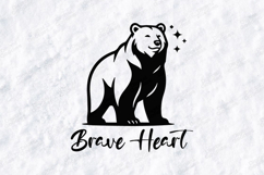 Brave Heart Bear Cute Animal Motivation SVG PNG JPG Product Image 1