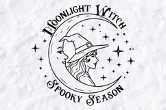Moonlight Witch SVG - Spooky Season Crescent Moon Cut File Product Image 3