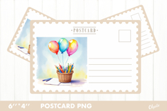Back to School Card PNG. School Postcard PNG Product Image 1