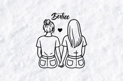 Bestiee Hand Holding SVG Best Friends PNG Gift Line Art Product Image 3