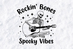 Rockin' Bones SVG - Halloween Skeleton Guitarist Cut File Product Image 1
