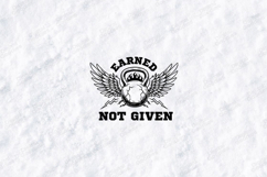 Earned Not Given Kettlebell Wings Fitness Gym SVG Product Image 1