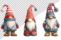 Watercolor Christmas Gnomes Clipart Bundle Product Image 3