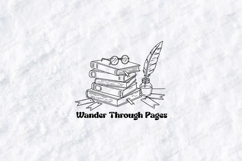 Wander Through Pages Book Lover Vintage Line Art Design Product Image 3