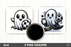 Sports Ghost Coaster, Cute Halloween Ghost Coaster PNG Product Image 1