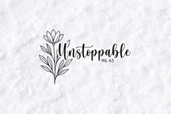 Unstoppable Floral Quote SVG Design Christian Art Product Image 1