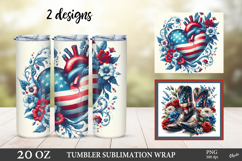 4th Of July Vintage Tumbler Wrap. American Sublimation Product Image 1
