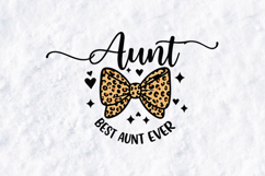 Best Aunt Ever SVG - Trendy Leopard Print Bow Auntie Design Product Image 3