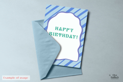 Blue Striped Border Frames. Whimsical Card Backgrounds Product Image 3