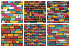 Colorful Bricks Seamless Pattern and Digital Paper Product Image 3