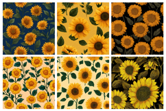 Sunflower Seamless Pattern and Digital Paper Design Product Image 3