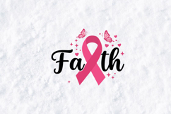 Faith SVG - Breast Cancer Awareness Pink Ribbon Butterfly Product Image 3